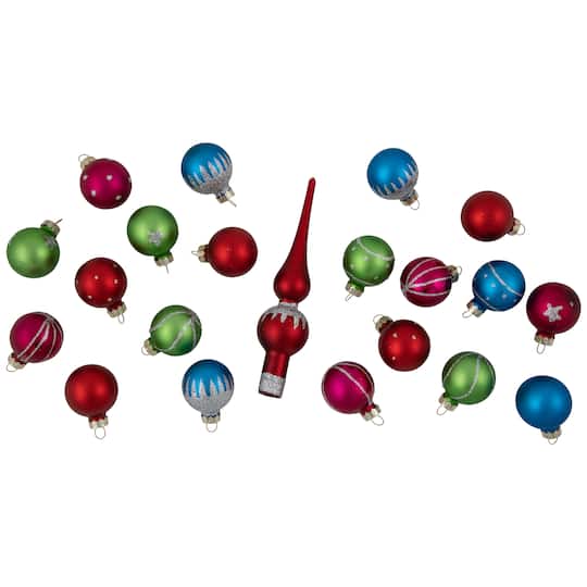 Northlight Glass Decorations And 20-pc. Christmas Tree Topper, One Size, Red